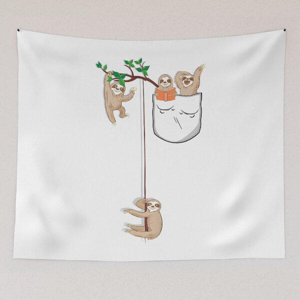 Item preview, Happy Sloth Family Habitat in Pocket designed and sold by andrewbrian.