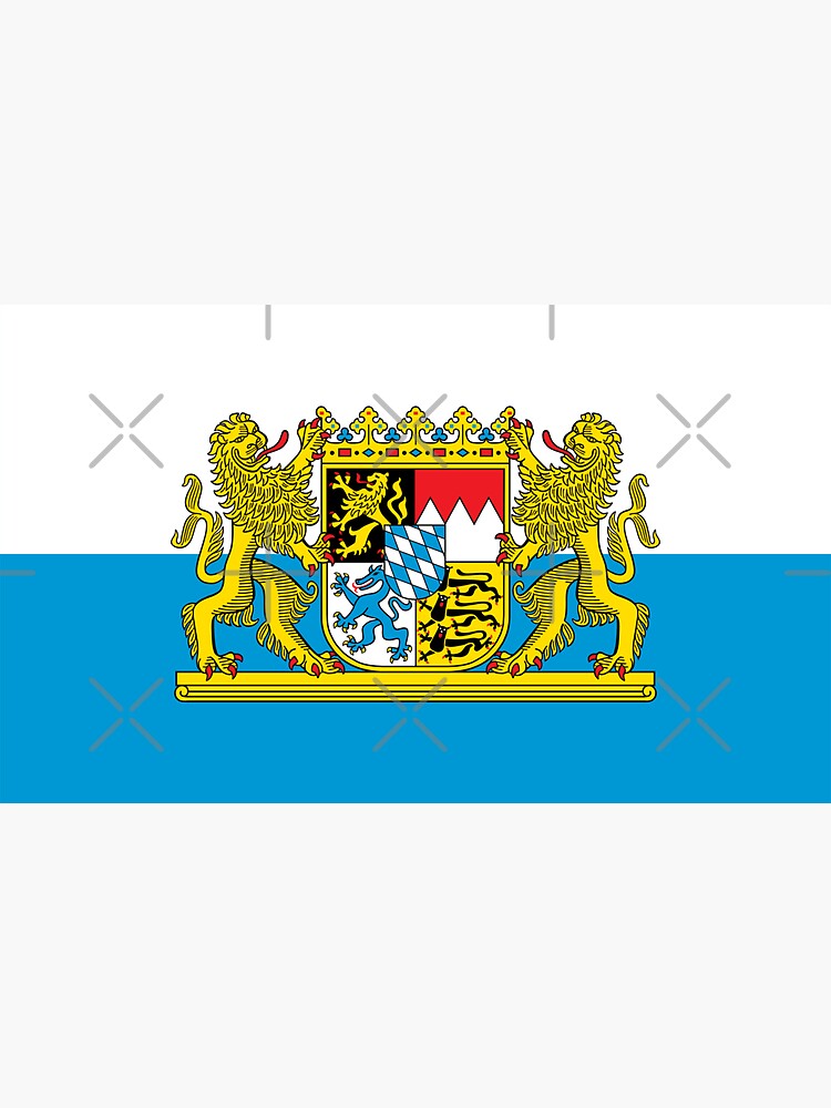 Sticker for Sale mit Flagge von Bayern mit Wappen (gestreifter