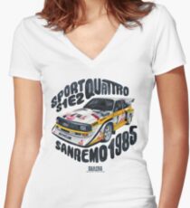 Group B rally Women's Fitted V-Neck T-Shirt