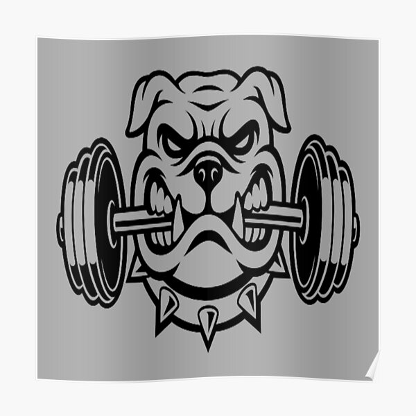 "Sports With The Bulldog, Dog With Dumbbell, Micro Mini Bulldog