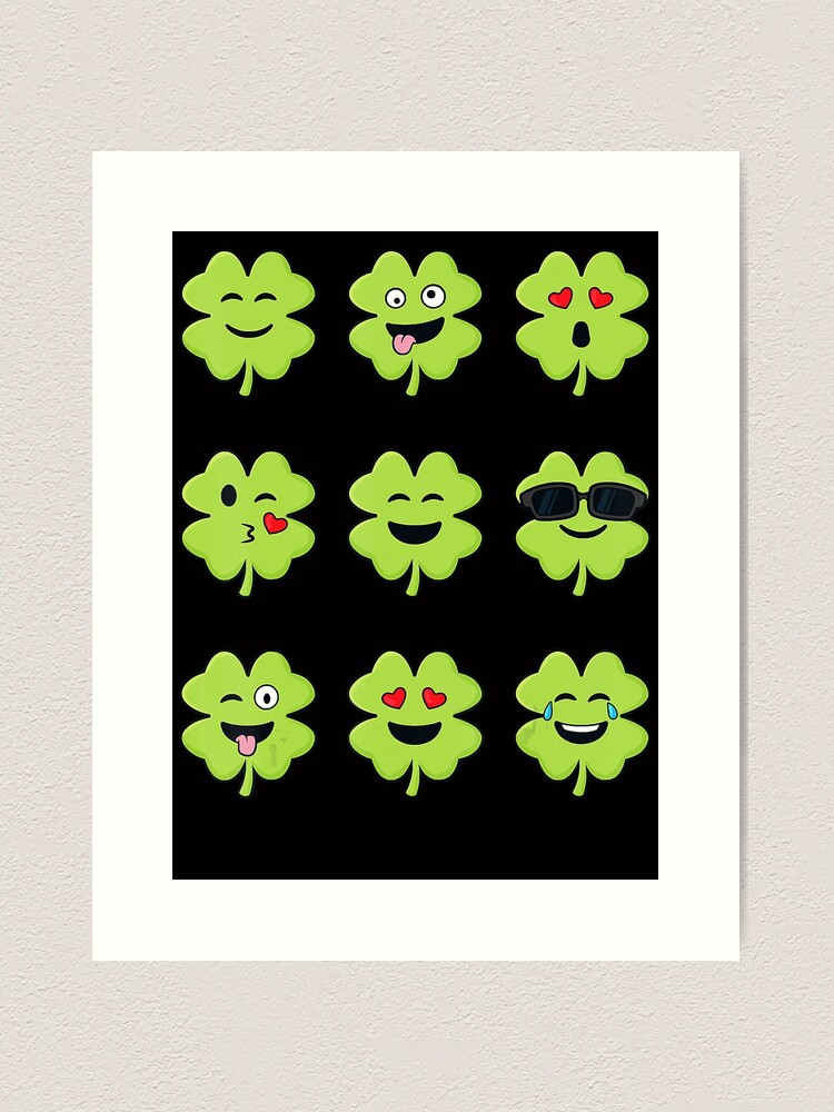Clover Emojis St Patricks Day Emoticons Boys Girls Kids T-Shirt Clover Emojis St Patricks Day Emoticons Boys Girls Kids T-Shirt