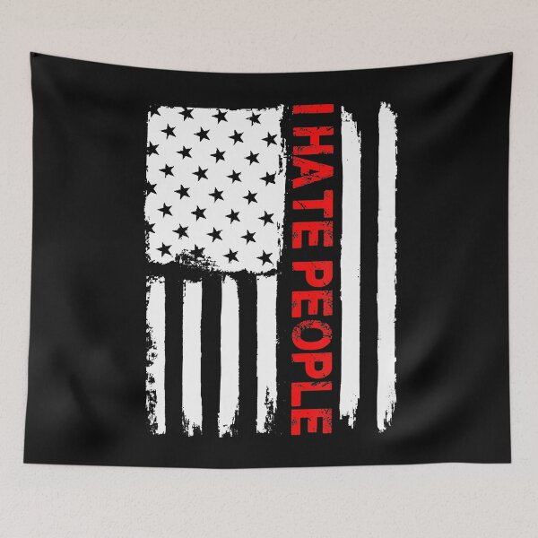 Item preview, I Hate People Love America Funny Flag designed and sold by anthonymark14.