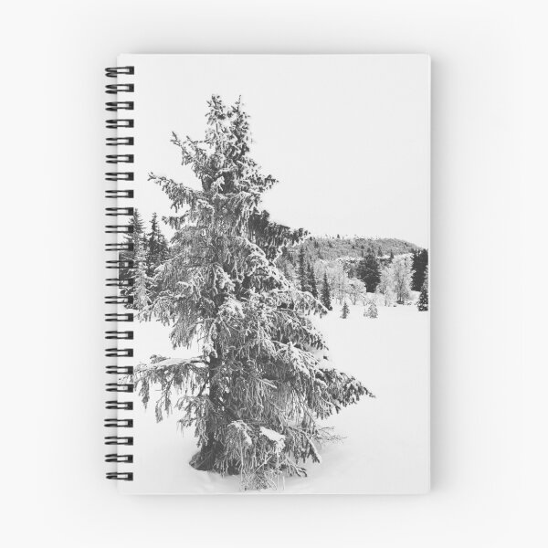 Item preview, Black and White Shot of Snow-Covered Fir Tree in Frozen Winter Landscape designed and sold by visualspectrum.