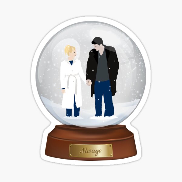 Item preview, Buffy and Angel from "Amends" in a Christmas snow globe designed and sold by TheHappyDoe.