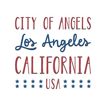 Los Angeles city name typographic print. Travel lettering card