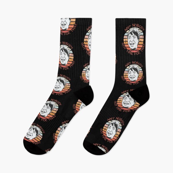 Item preview, Ain't Nobody Got Time For That Meme Retro Sunset In Black designed and sold by LuckyKermit.