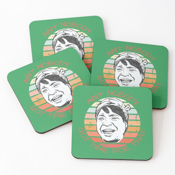 Item preview, Ain't Nobody Got Time For That Meme Retro Sunset In Green designed and sold by LuckyKermit.