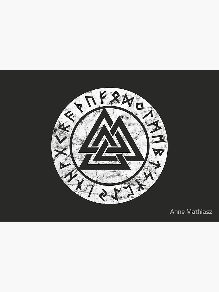 Viking Cap with Valknut & Rune Print Black