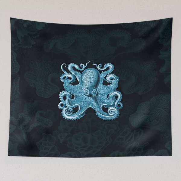 Item preview, Octopus Squid Kraken Art Tentacles Seashell Deep Sea Ocean Creatures Lover (Blue) - Octopus designed and sold by Mechanical Whispers.