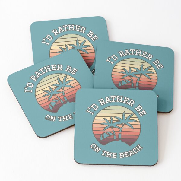 Item preview, I'd Rather Be On The Beach, Fun Vacation Holiday Beach Sunset Retro Design designed and sold by TrulyEpoque.