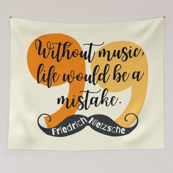 Item preview, Friedrich Nietzsche Quote - Without music designed and sold by superbling.
