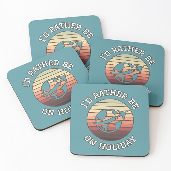 Item preview, I'd Rather Be On Holiday, Fun Vacation Holiday Beach Sunset Retro Design designed and sold by TrulyEpoque.