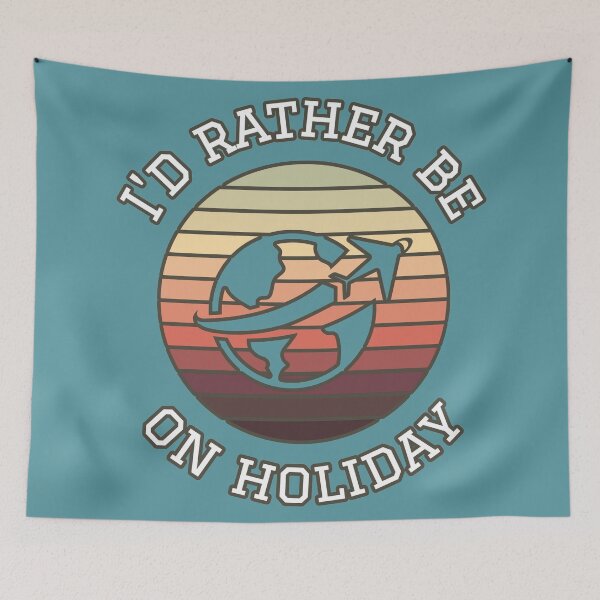 Item preview, I'd Rather Be On Holiday, Fun Vacation Holiday Beach Sunset Retro Design designed and sold by TrulyEpoque.