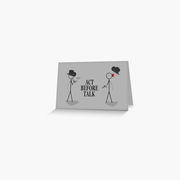 stick figure cow boy deathmatch Greeting Card