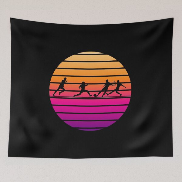 Item preview, Soccer Players Retro Sunset Vintage Colors - Soccer T-Shirt designed and sold by world-of-things.