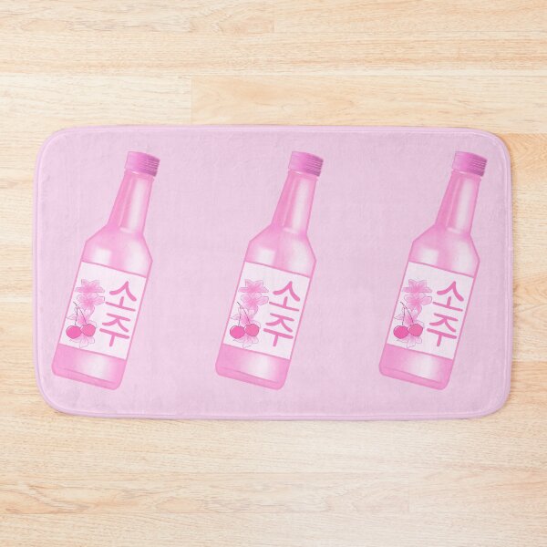 Item preview, Cherry flavoured korean pink soju bottle hangul writing cute cherry blossoms kawaii   designed and sold by Lemonshaaark.