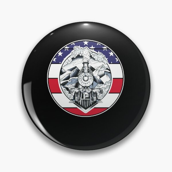 Item preview, American Flag Railroad Train Collector Goth Steam Train USA designed and sold by alb245.