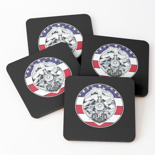 Item preview, American Flag Railroad Train Collector Goth Steam Train USA designed and sold by alb245.