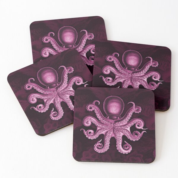 Item preview, Octopus Squid Kraken Art Tentacles Seashell Deep Sea Ocean Creatures Lover (Pink) designed and sold by Mechanical Whispers.