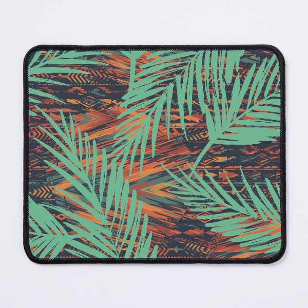 Item preview, This tropical-inspired tribal leaf pattern has a warm vibrant colored background. designed and sold by MugsAndDuds.