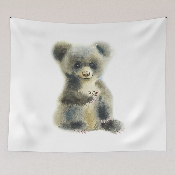 Item preview, Teddy Bear-watercolor portrait animals designed and sold by Hartics.