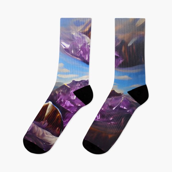 Item preview, AI Generated Art, Amethyst Mountains  designed and sold by ACC .