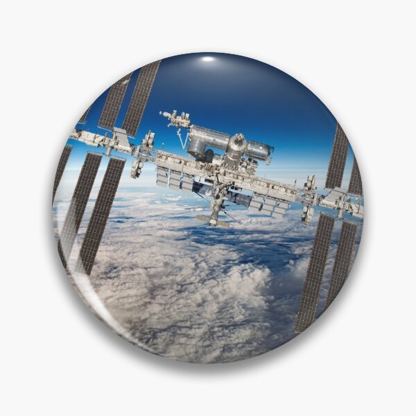 Item preview, International Space Station Over The Planet Earth.. Iss And Satellite Aesthetic Novelty Design designed and sold by Silver Medal.