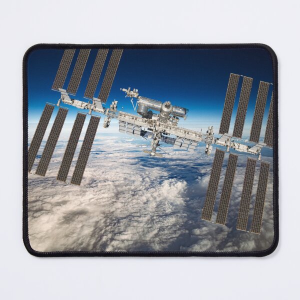 Item preview, International Space Station Over The Planet Earth.. Iss And Satellite Aesthetic Novelty Design designed and sold by Silver Medal.
