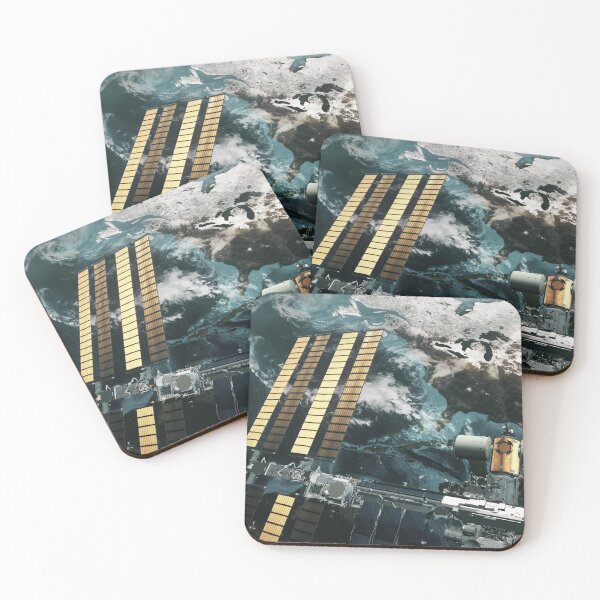 Item preview, Iss With Solar Panel Revolve Over Earth Atmosphere. Challenger And Globe Aesthetic Novelty Design designed and sold by Silver Medal.
