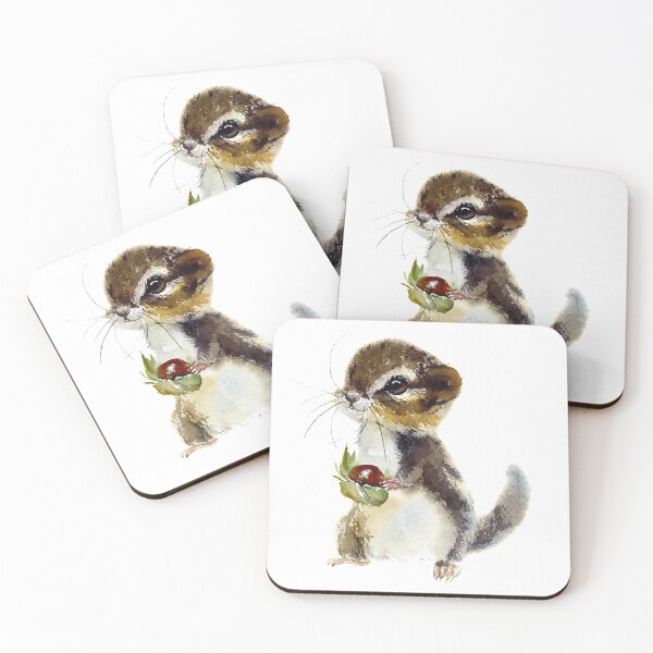 Item preview, chipmunk-watercolor portrait animals designed and sold by Hartics.