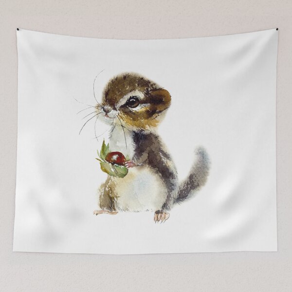 Item preview, chipmunk-watercolor portrait animals designed and sold by Hartics.