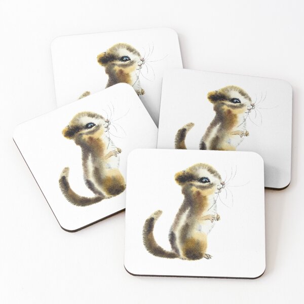 Item preview, chipmunk-watercolor portrait animals designed and sold by Hartics.