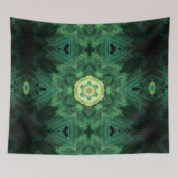 Item preview, Green fractal flower and triangles designed and sold by effervescence.