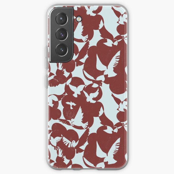 Pigeons in White and Red Samsung Galaxy Soft Case