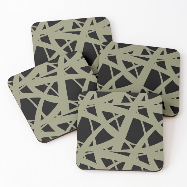 Item preview, Patrón de mosaico abstracto en negro y verde, 3 pares, color de tendencia de 2022, salvia del desierto, DET505 designed and sold by ColorOfTheYears.