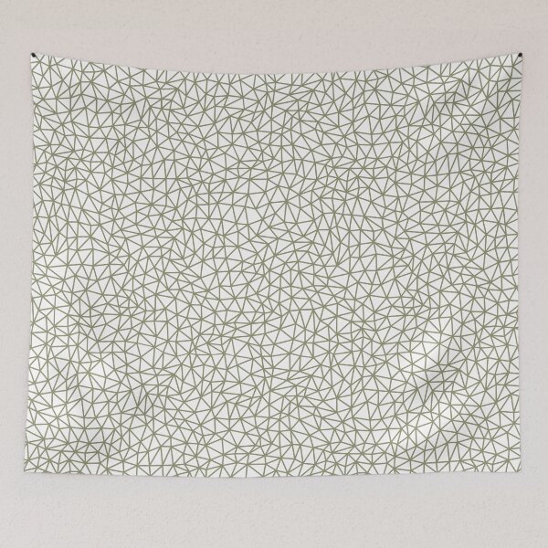 Item preview, Green and White Abstract Triangle Pattern Pairs DE 2022 Trending Color Desert Sage DET505 designed and sold by ColorOfTheYears.