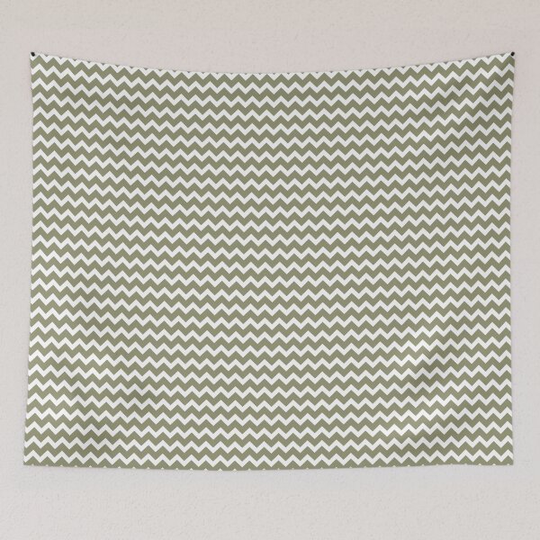 Item preview, Green and White Chevron Zig Zag Line Pattern Pairs DE 2022 Trending Color Desert Sage DET505 designed and sold by ColorOfTheYears.