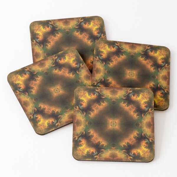 Item preview, Fractal design in warm yellow and golden brown  designed and sold by effervescence.