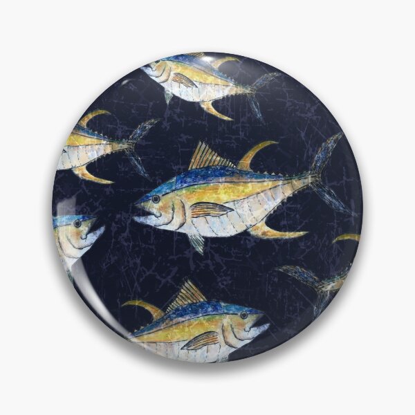 Item preview, Yellowfin Tuna Pattern - Deep Blue Sea designed and sold by Michelebuttons.