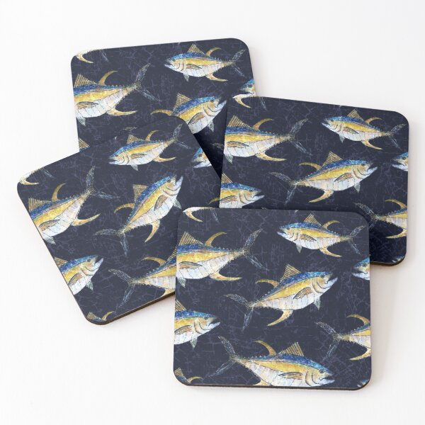 Item preview, Yellowfin Tuna Pattern - Deep Blue Sea designed and sold by Michelebuttons.