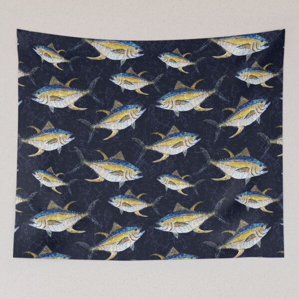 Item preview, Yellowfin Tuna Pattern - Deep Blue Sea designed and sold by Michelebuttons.