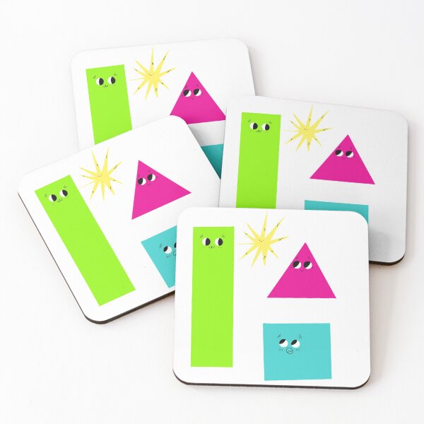 Item preview, Shapes with cartoon faces: rectangle, star, triangle and square. designed and sold by LinaKarolina13.
