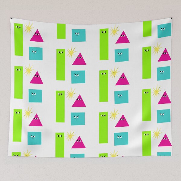 Item preview, Shapes with cartoon faces: rectangle, star, triangle and square. designed and sold by LinaKarolina13.