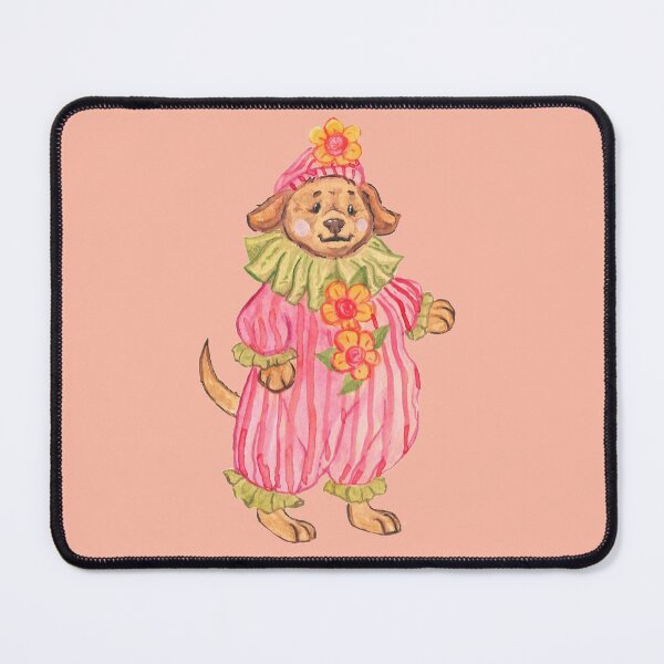Item preview, cozy vinatge clown puppy flower themed  designed and sold by CaptainRingtail.