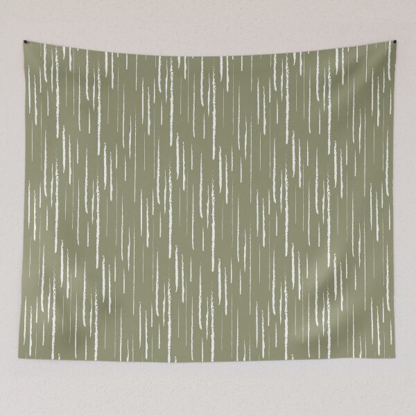 Item preview, Green and White Grunge Vertical Stripe Pattern Pairs DE 2022 Trending Color Desert Sage DET505 designed and sold by ColorOfTheYears.