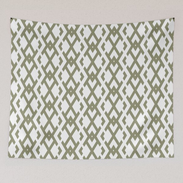 Item preview, Green and White Diamond Zig Zag Pattern Pairs DE 2022 Trending Color Desert Sage DET505 designed and sold by ColorOfTheYears.