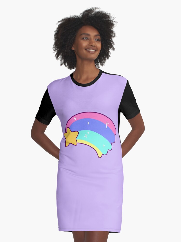 Shooting Star T-Shirt Dress - Black