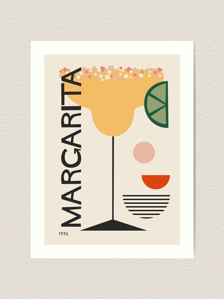 Margarita Cocktail Mid Century Modern Minimalist Poster Art Print For Sale By Enricadenicola 2711