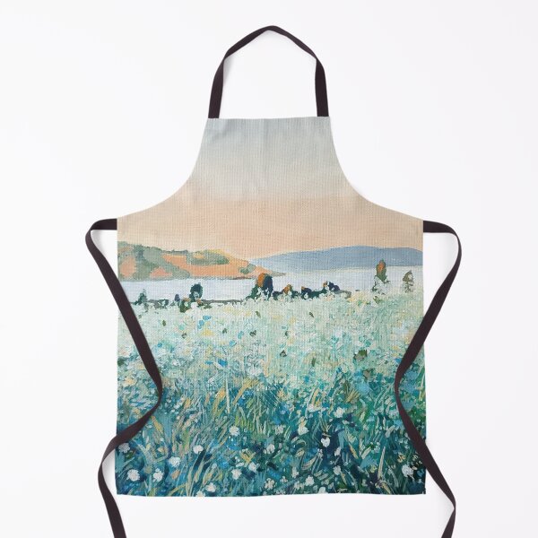 Item preview, Bay View Landscape Painting Cottagecore Art designed and sold by Claire Whitehead.