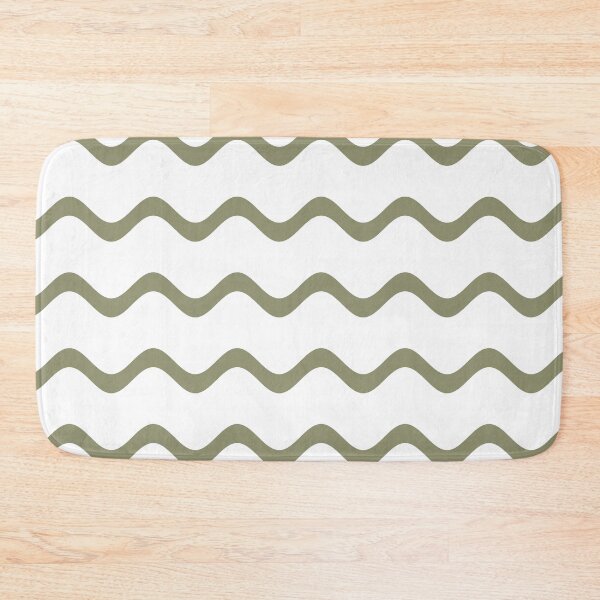 Item preview, Green and White Rippled Horizontal Stripe Pattern Pairs DE 2022 Trending Color Desert Sage DET505 designed and sold by ColorOfTheYears.